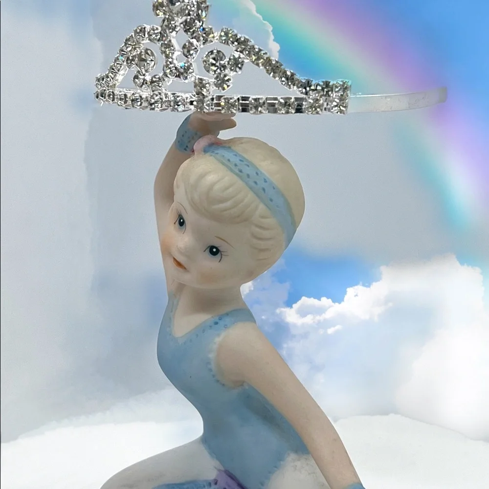 Vtg Rhinestone Flower Tiara Comb
